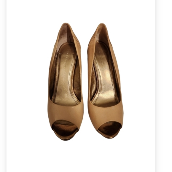 COPY -  BCBG Tan/Camel Color Open Toe Shoes - Picture 2 of 15